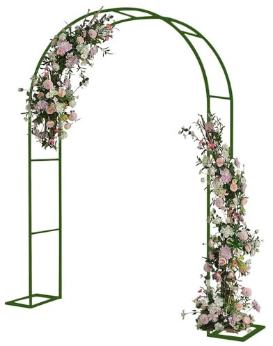 Arche de jardin en acier inoxydable galvanisé avec treillis - 300 x 220 cm - Vert - Arche pour roses - Sans fleurs décoratives