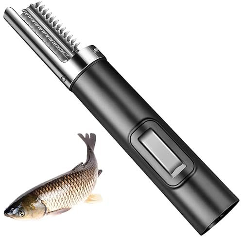 Cordless Electric Fish Scaler, 125w Scraping Fish Scales Tools, Built-in 3000mAh Battery, with 6-sided cutter heads, waterproof touch switch, Ergonomics Design, for Home Restaurants Use