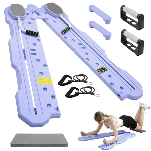 LIROPAU Tabla de ejercicio multifuncional para abdominales, máquina de ejercicio con banda de resistencia, equipo de pilates de alta resistencia, tabla de fitness portátil, entrenamiento de fitness en