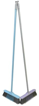 Pack of 2 Indoor Broom with Soft Bristles for Laminate, Vinyl or Wooden Floors, 120 cm Long (Lilac)