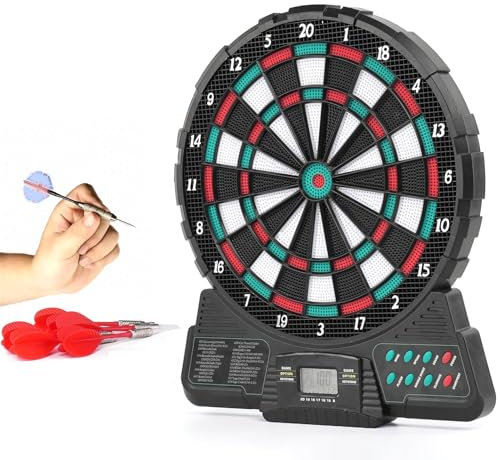 Mavdecll Electronic Dart Board, Automatic Counting Dart Board, 18 Game Groups with 159 Ways To Play, LED Digital Display, Sound Reminding, Suitable for Chess and Card Rooms