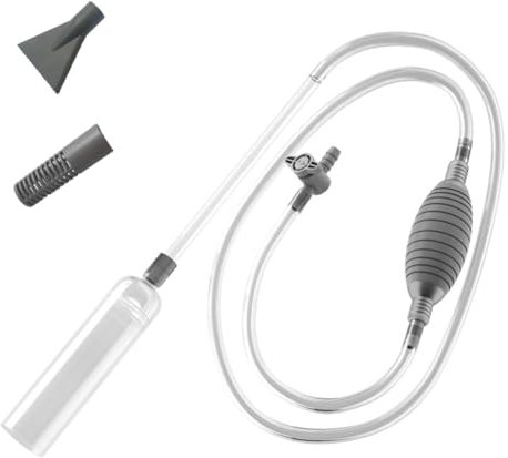 Huudngeje Aquarienwasserwechsler Luft Pumpe Handheld Aquarienkies Reiniger Saugpumpe mit Filterdüse