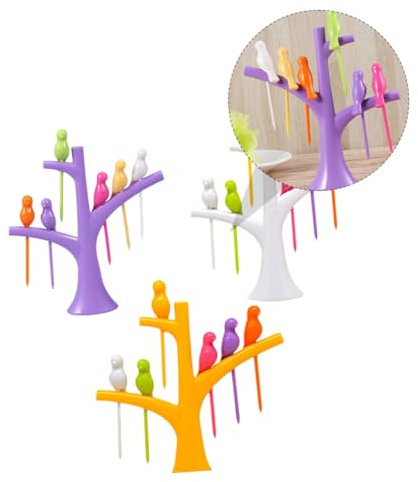 Cabilock À Apéritif D'oiseau Multicolores, Sans Goût, à Dessert Réutilisables, Vaisselle De Fête Pour Fruits Et Cocktails, Lot De 3 Ensembles