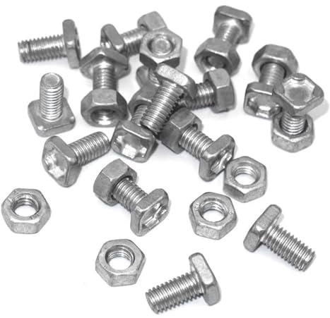 WENYOG Hammerkopfschrauben 50/100Set Gewächshaus-Muttern, Bolzen-Set mit hoher Härte, Anti-Verformung, Durchgangslochschrauben, Gewächshaus-Reparatur-Set aus Aluminium(100pcs)
