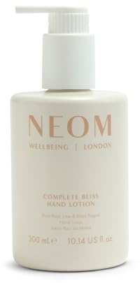 NEOM Complete Bliss Hand Lotion, 300ml | Rose, Lime & Black Pepper I 19 Essential Oils I 100% Natural Fragrances I 100% Recyclable Bottle I Calming I Nourishing