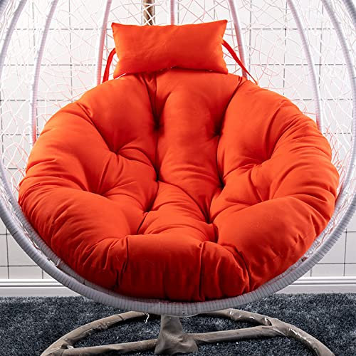Hängendes Eierstuhlkissen mit Kissen, Orange, 105 cm, Outdoor-Schaukelkissen für Eierstuhl, dickes, bequemes Kissen für Schaukelliege, Terrassenmöbel, Zubehör