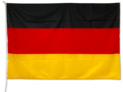 Bandiera Germania 225x150 cm - Tessuto Nautico Resistente e Colori Brillanti. Bandiera della Germania ideale per esterno e interno