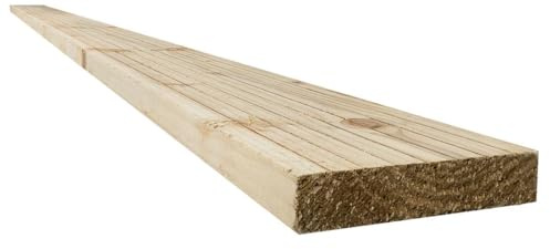 Snowdon Timber, Treated Decking Board, 10 Pack, (L) 2.4m x (W) 120mm x (T) 25mm, Garden and Outdoor Timber Deck