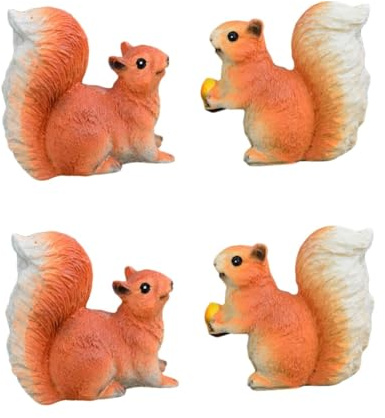 TOYANDONA 2 Series Mini Adorno De Ardilla Decoración De Micro Paisaje Pequeñas Figuras De Animales Decoración De Decoración De Maceta Decoración De La Mini Escena Naranja 2 Piezas*2