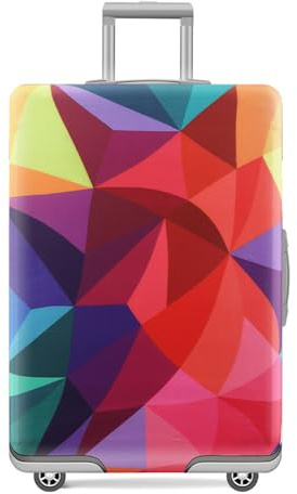 Tripnuo Elastische Koffer-Abdeckungen Passend für 18-32 Zoll, Gepäckabdeckungen für Koffer, Waschbar Schutzhaube für Koffer (Colorful Geometry, L)