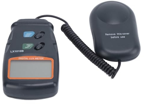 LX1010B Luxmètre Numérique, 0-50 000 Lux avec Maintien de Données, Précision ± 4%, 2 Lectures/sec, écran LCD 18mm, pour la Photographie, L'éclairage Intérieur, les Mesures de