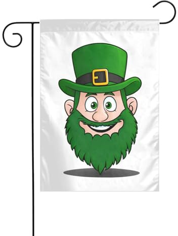 YYHWHJDE St. Patrick's Old Man Picture Garden flagpole outdoor courtyard decoration double-sided 12x18in