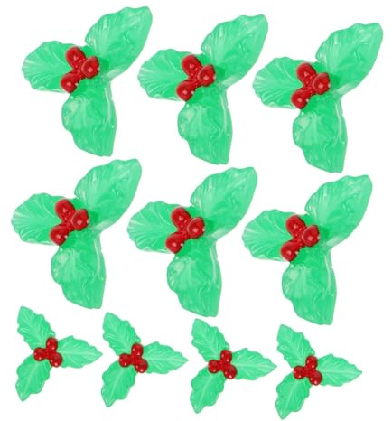 Alipis 20pezzi Mini Grappoli di Bacche di Agrifoglio Artificiali Fogliame Natalizio Vivace Elementi Decorativi per Ghirlande Creazione di Foglie di Agrifoglio Decorazioni Natalizie