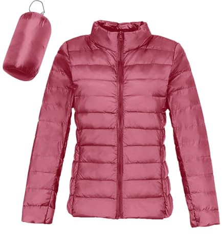Giacche invernali da donna UK tinta unita piumino piumino slim fit antivento imbottito capispalla ripiegabile parka taglie forti giacca impermeabile leggera con fodera soffice