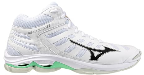Mizuno Wave Voltage 2 Mid, Scarpe da Pallavolo Unisex Adulto (Bianco, Sistema Taglie Calzature EU, Adulto, Numero, Media, 45)