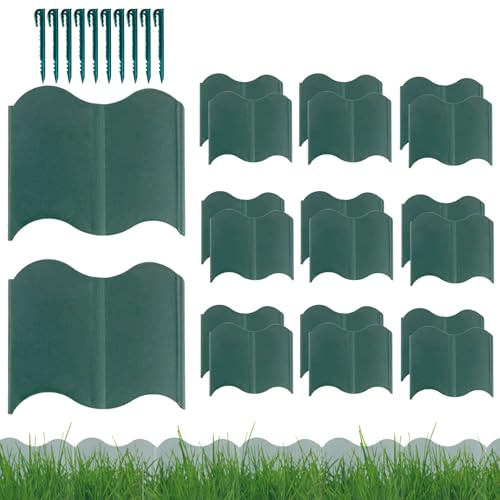 Borde para Parterres de Flores | Bordes Flexibles de Jardín 20 Piezas,Barra Divisoria Extraíble Flexible Decorativa para Césped Parterre Acceso Patio