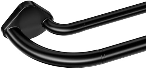 Abiglifty Double Curtain Rods 48 to 84 Inches, Wrap Around Curtain Rods, Extendable Double Curtain Rods for Windows, Room Darkening Double Drapery Rod, Black