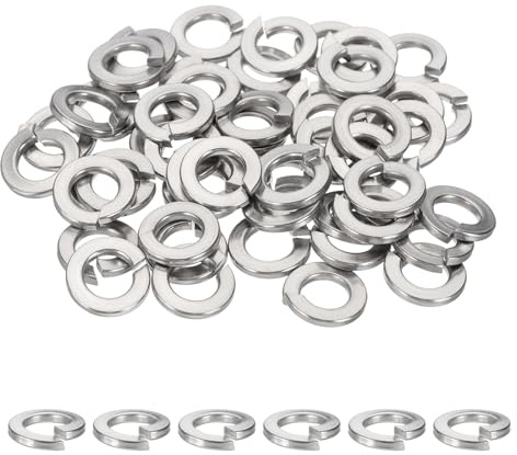 QUARKZMAN Rondelle Grower 3/8, Rondelles Élastiques Fendues En Acier Inoxydable 304 Pour Vis Boulons Voitures Machines De Construction Argent Pack De 50