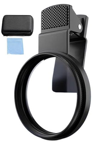 Filtro polarizador de lente – Filtro de clip para teléfono móvil para fotografía, filtros de vidrio recubiertos circulares de 52 mm con características ajustables para mejorar los colores, fotos
