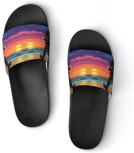 Bigfoot Beer Sunset Beach Slide Sandal for Men Women Non Slip Shower Slides Bathroom Sandals Slip for Beach Swimming