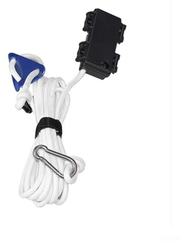 Volakebeing LED-Lichterkette für Camping-Zelt, Windseil, 300 cm, leuchtend, mit 8 Modi, IP66 wasserdicht, 370 kg Stärke, kompatibel mit Outdoor (weiß, 300 cm)