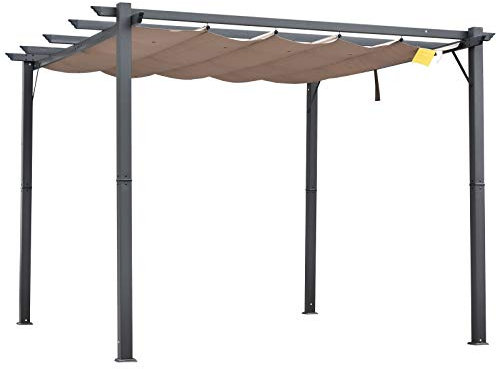 Outsunny 300 X 300cm Aluminium Pergola Canopy Gazebo Awning Outdoor Garden Sun Shade Shelter Marquee Party BBQ