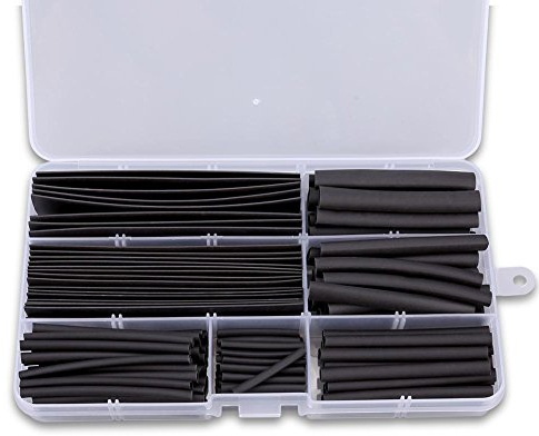 Guaina Termorestringente 150 Pezzi Involucro Cavo Filo RC Rapporto di Restringimento 2: 1 Nero