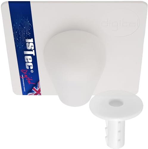 1STec White External Drill Brick Damage Weather Shield Cover + Internal Hole Tidy Cable Bush Kit for up to 7mm Coaxial TV Alarm/Telephone Wire RG59 Coax CCTV Low Voltage Garden Lights & Power Leads