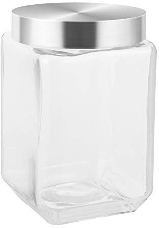 YARNOW - Barattolo impilabile quadrato in trasparente, multifunzionale, per la casa e la cucina (2000 ml)