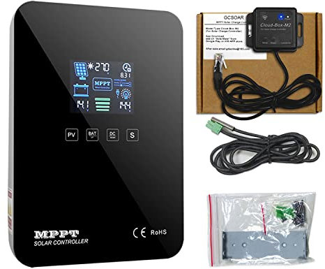 Controlador de carga MPPT 60A +WIFI Cloud Moduel 12V/24V Auto Max Entrada 100V, carga de batería de litio, positiva común. Soporte PC Software 【WiFi módulo Cloud App Monitoreo 】