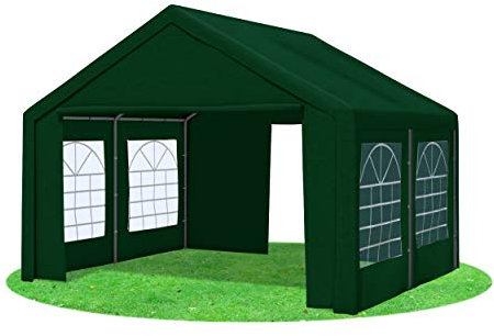 Stabilezelte Partyzelt 4x4 Classic Premium PVC 400 g/m² wasserdicht inkl. Seiten Festzelt Gartenzelt Grün