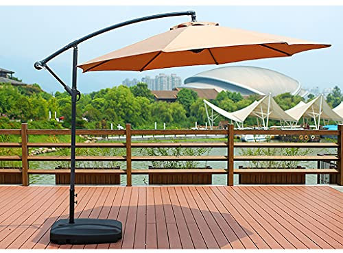 M-TOP Sombrillas para Terrazas Grandes Impermeables Sombrilla Doble Parasol Grande Inclinable Φ3 X 2.5m (Diámetro X Alto) para Terraza Jardín Protección Solar UV