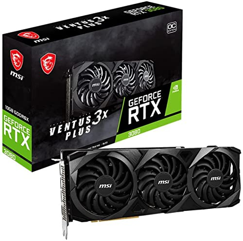 MSI RTX 3080 Ventus 3X Plus 10G OC LHR Carte Graphique Noir