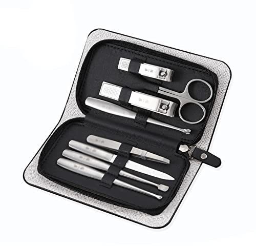 Juego de Cortaúñas Conjunto de Clipper Nail, conjunto de manicura de viaje for el hogar con pinzas y oídos PIE 8 en 1 CLUPPERS DE CAUDADOR DE ACERO INOXIDABLE CLUPPORES PEDICURA HERRAMIENTAS DE CUIDAD