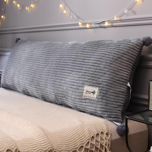 nonotse Cojín Antideslizante para cabecera de Cama, sofá y sofá,Viene con Correas de fijación, Almohada de Lectura de Apoyo de Respaldo de Tatami, Funda extraíble(Gris,80X45cm)
