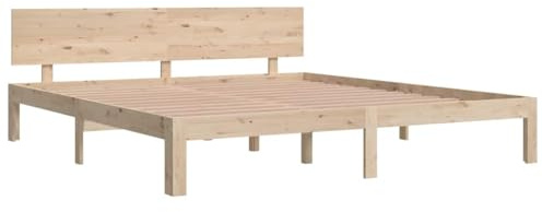vidaXL Cadre de lit Bois Massif 180x200 cm Super King
