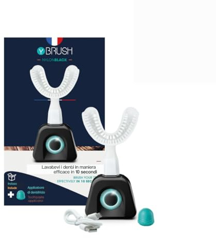Y-Brush 2024 NylonBlack-Paket für Erwachsene - Elektrische Zahnbürste - Y-Bürste - 3 Monate Laufzeit - Klinisch Erwiesen