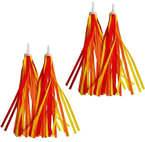 ABSOAR Cycling Bunte Fahrradschlangen für Mädchen, Jungen, Kinder, Fahrrad, Quastenband, Lenker, Roller, Streamer, 2 Paar, Little Sunshine