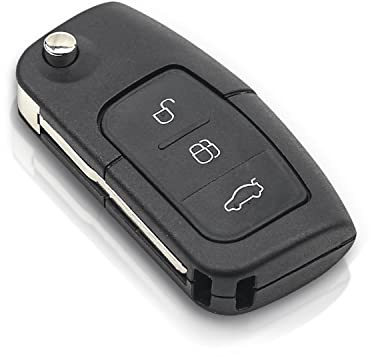 HooRLZ Ersatz-Schlüsselanhänger kompatibel mit Ford Focus Fiesta MK7 C-Max S-Max Kuga KA Mondeo MK4 Galaxy Connect Ecosport Fernbedienung Autoschlüssel Cover Case Ford Fiesta Schlüsselhülle Ford Focus