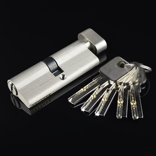 Zylinderschloss 50mm 55mm 60mm Schlosszylinder 5 Tasten Doppel- oder Single Open Open Escape-Knopf Billardschloss Kern Messing Schlafzimmerschloss (Color : Single Open, Size : 50mm 25mm-25mm)