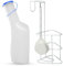 Hygiene100 Urinflaschen-Set (Urinflasche 1000 ml + Betthalter mit Deckel), langlebige durchscheinende PP-Urinflasche mit Kappe, leicht ablesbare Messlinien tragbar für Reisen