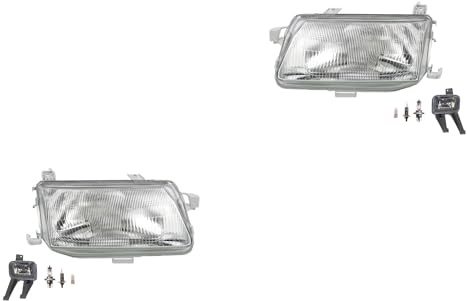 Johns, Scheinwerfer Satz Halogen Front passend für Opel Astra F 09/1994-09/1998wa. H4 Links & Rechts + Nebelscheinwerfer + Leuchtmittel