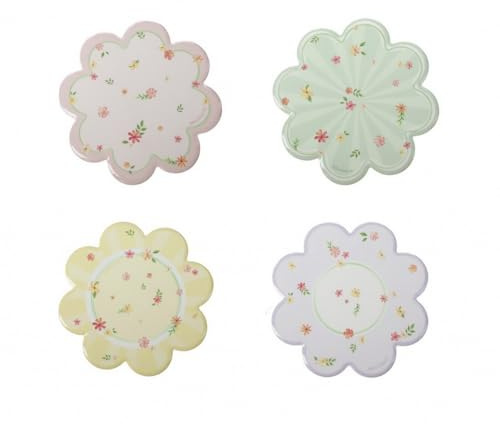 BRANDANI Polline Decorazione Sottomoka Set 4 Pezzi 11,5cm Porcellana e Sughero