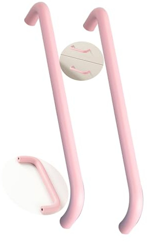 JMCXSM592 2 Stück Möbelgriffe Aluminiumlegierung Bunte Kinderzimmer-Pulls Schrankgriff Doppelt gebogene Form,Profilgriff Türklinken Kleiderschrankgriffe Schubladen Knöpfe (Lochabstand 160mm,Rosa)