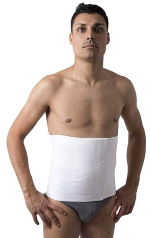 Beman - 703 Postoperative Belly Band, Postpartum Tummy Control, Lumbar Support for Allergic Back Support, Unisex Men Women Cotton with Velcro Closure H,28 cm. (2/S White)
