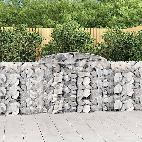 DYRJDJWIDHW Pot Exterieur,Pot de Fleur,bac Jardiniere Exterieur,Paniers à gabions arqués 6 pcs 300x30x100120 cm Fer galvaniséConvient pour Les patios, Les balcons et Les Jardins