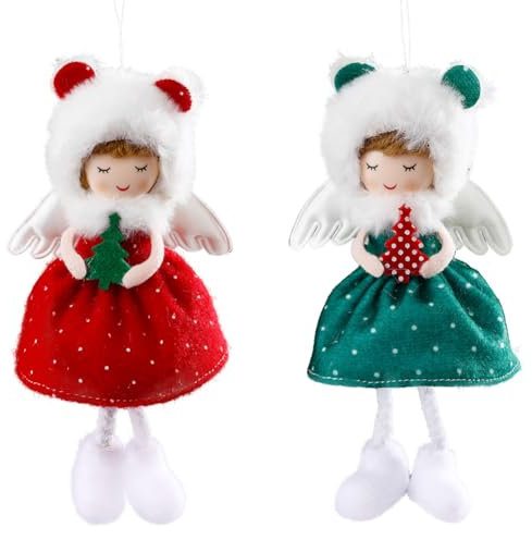 MEZHEN Decorazione Natalizia Angelo Bambola Decorazioni per Albero di Natale Angelo Natalizio Ciondoli Natale Albero di Natale Angelo Comunione Regalo Natale Santa