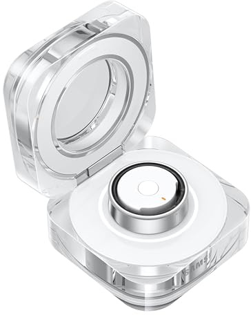Samsung Galaxy Ring Charging Cradle Portable Charger for Fitness Ring, Crystal-Clear Case, Protective Cover, 3A Cable Included, Charge On-The-Go, EP-QQ501CWEGUS, Size 11