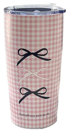 FVCTGHZ Bow Knot Thermoflasche for Damen, Kaffeetasse, Edelstahl, tragbar, for Reisen, Isolierflasche, Thermo-Wasserflasche, 500 ml(Pink)