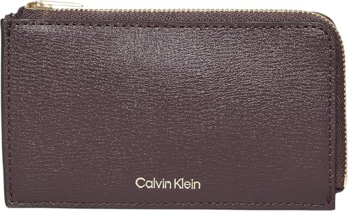Calvin Klein Porta carte da donna FOIL Logo TOP Zip LV04F1090G, rosso (Fudge/Espresso), Taglia unica, Rosso (Fudge/Espresso), Taglia unica